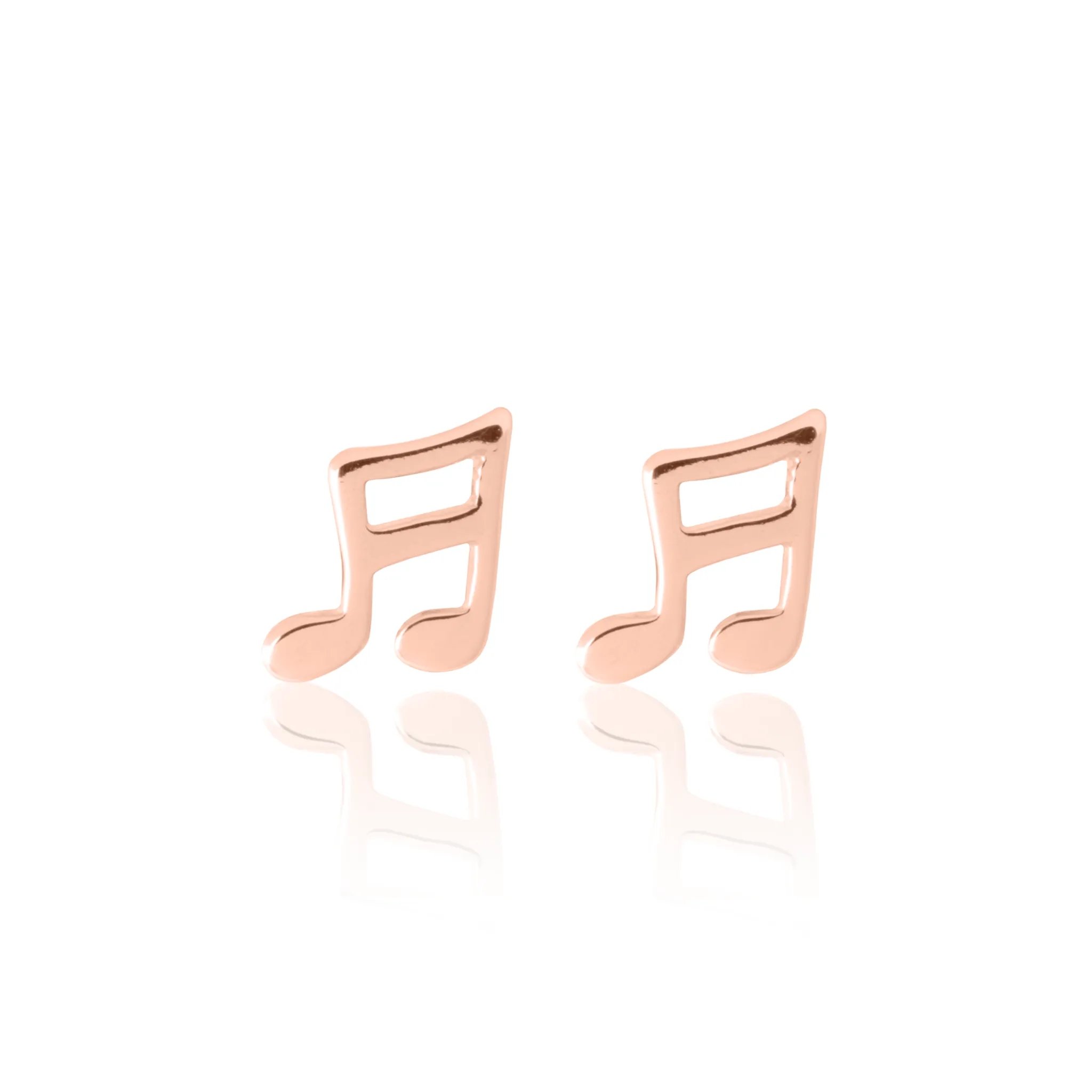 Musical Note Earrings - Rose Gold