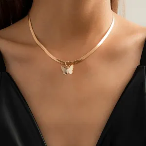 Necklace Charm Jewelry Snake Chain Choker 2021 Butterfly Pendant Clavicle Chain