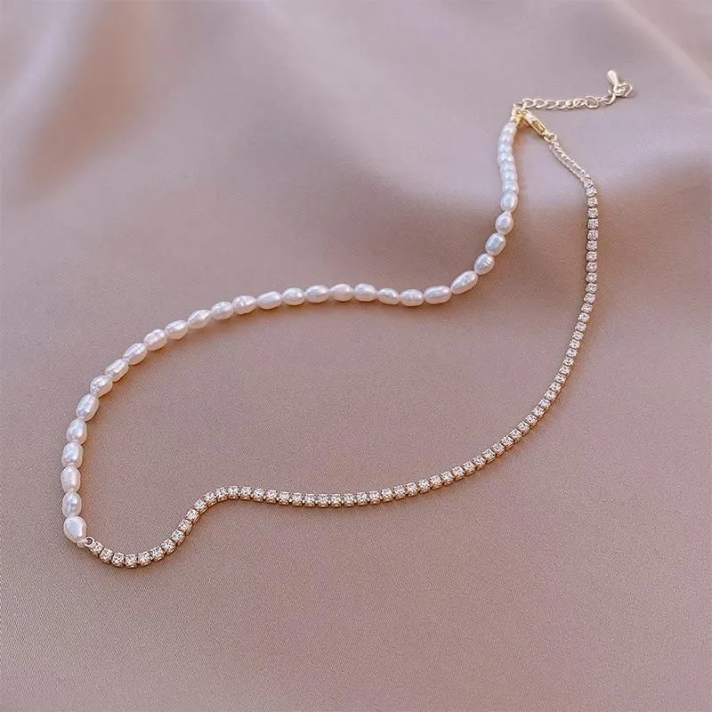 Necklaces Charm Jewelry Simple Rhinestone Pearl Korean Style