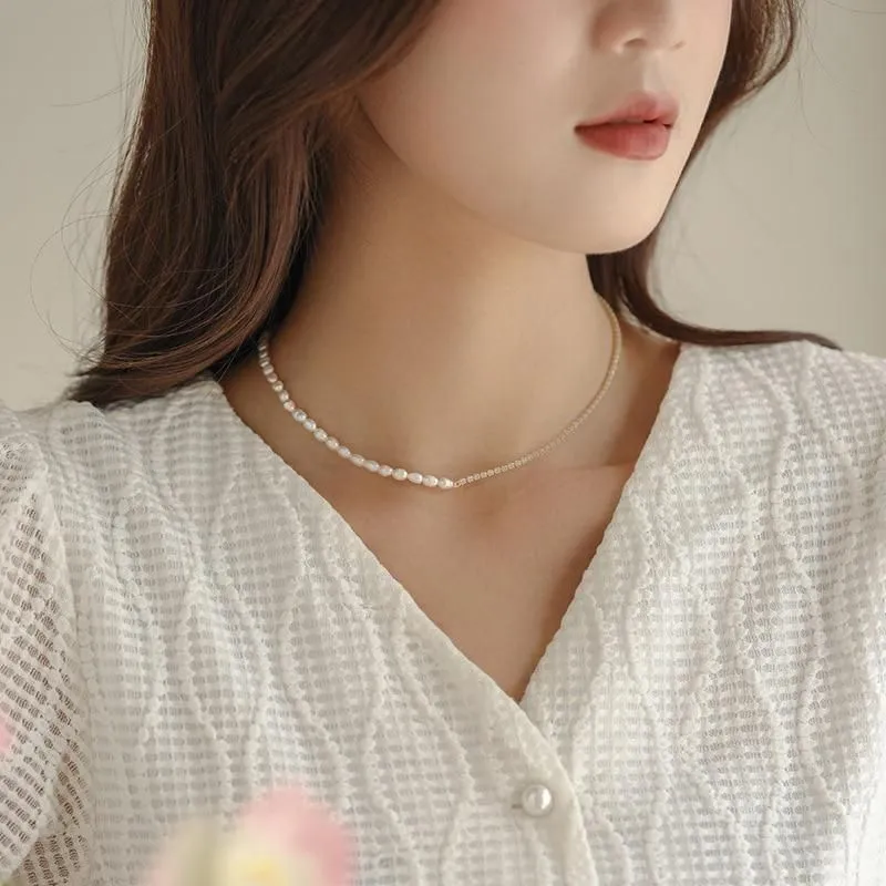 Necklaces Charm Jewelry Simple Rhinestone Pearl Korean Style