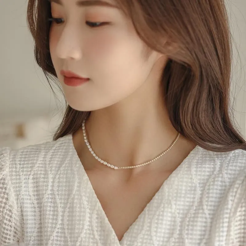 Necklaces Charm Jewelry Simple Rhinestone Pearl Korean Style