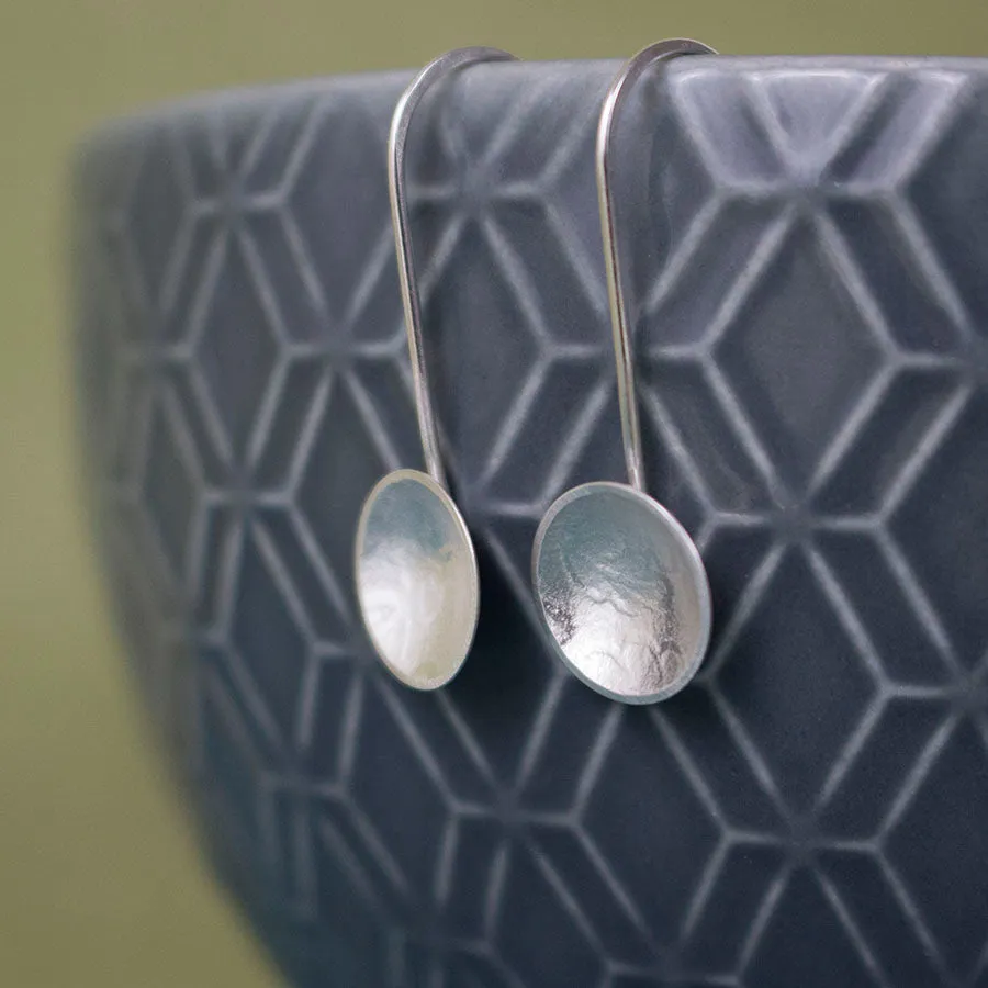 Oak Cup Drop Silver Earrings