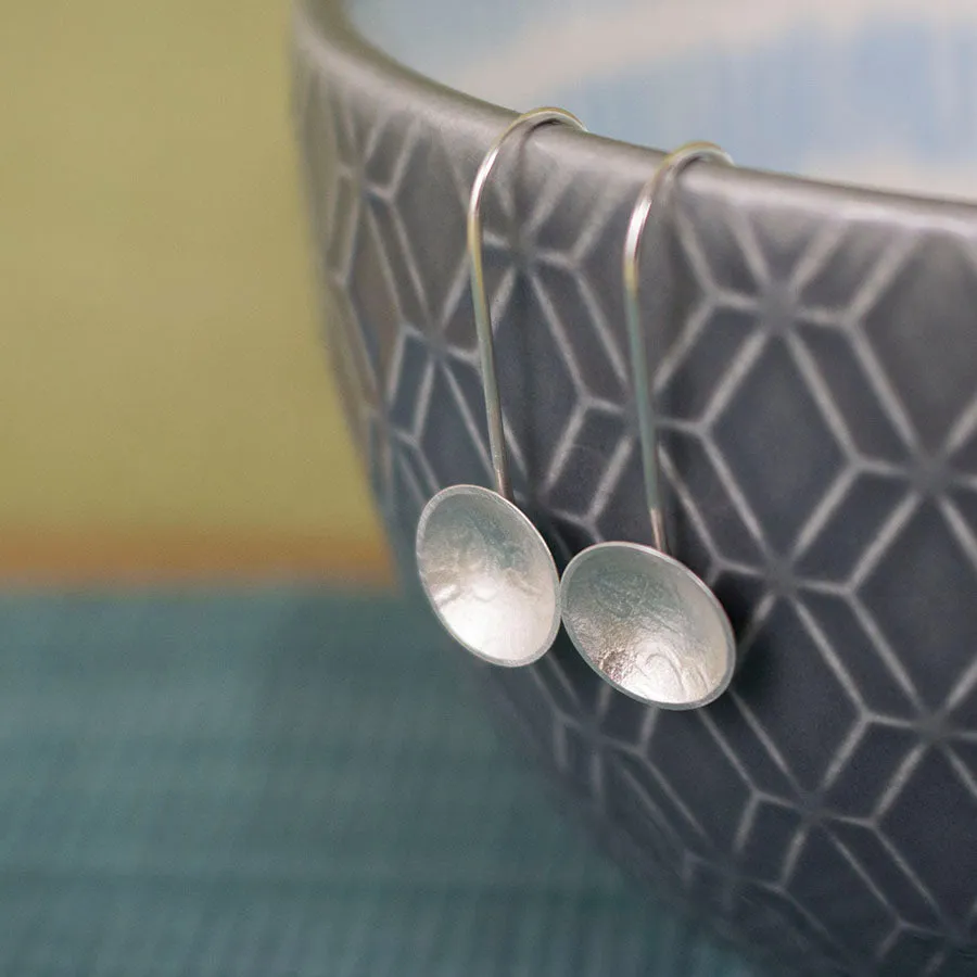 Oak Cup Drop Silver Earrings