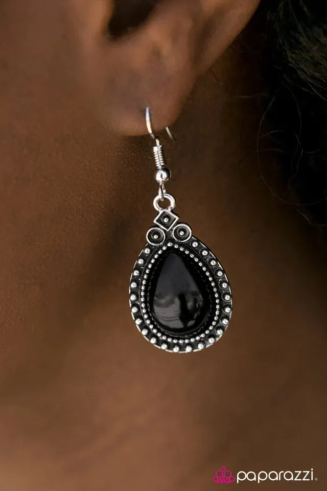 Paparazzi Earring ~ Bali Bliss - Black