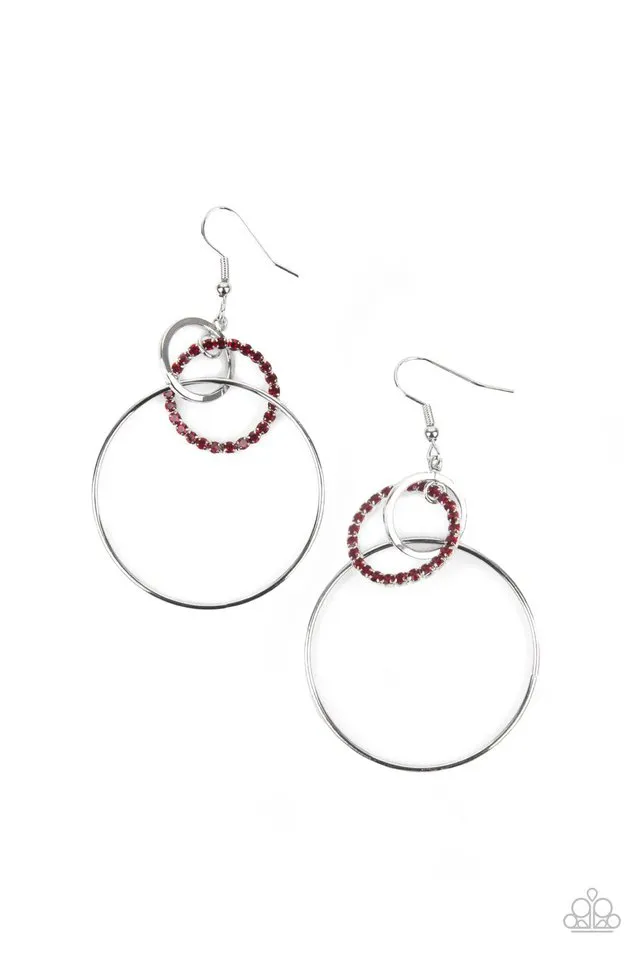 Paparazzi Earring ~ In An Orderly Fashion - Red