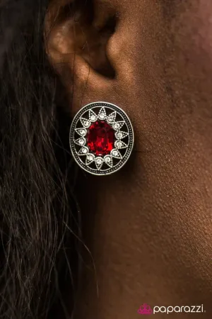 Paparazzi Earring ~ Just A Glimmer - Red