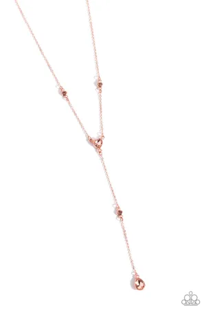 Paparazzi Lavish Lariat Copper Necklace & Earring Set