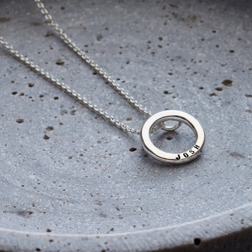 Personalised Small Hoop Necklace