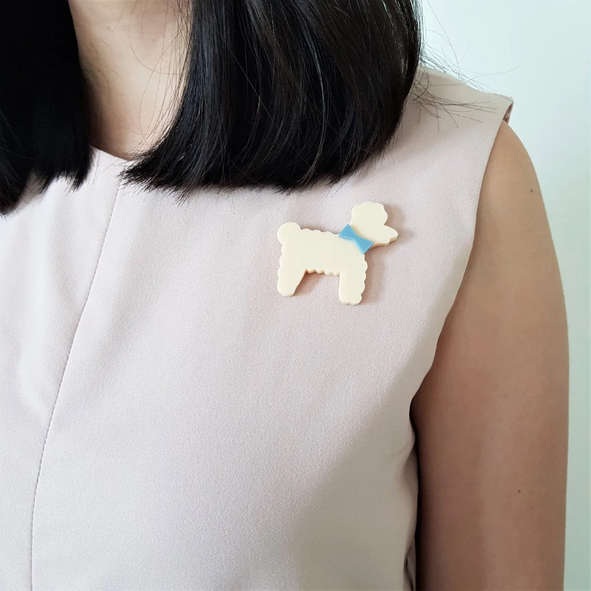 Poodle Beige Brooch