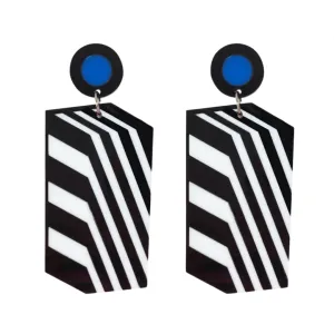 Pre Order:  Big Acrylic Stripe Drop Dangle Earrings