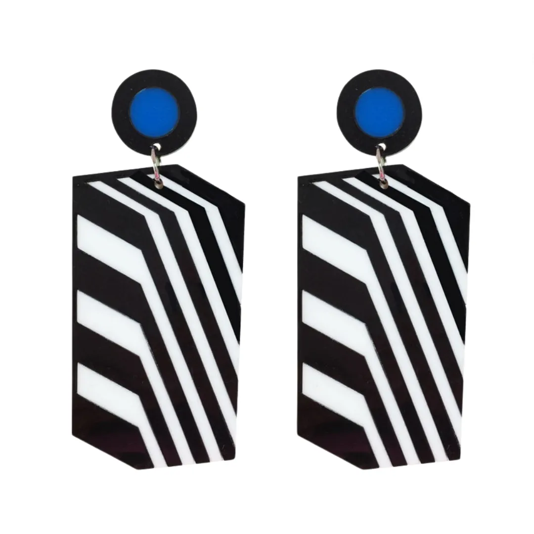 Pre Order:  Big Acrylic Stripe Drop Dangle Earrings