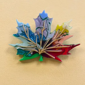 Rainbow Leaf 🍁- Brooch