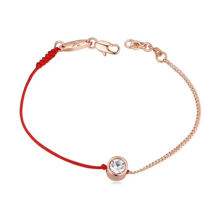 Real Austrian Crystal jewelry thin red thread string rope Charm Bracelets for women Fashion New sale Top Hot summer style