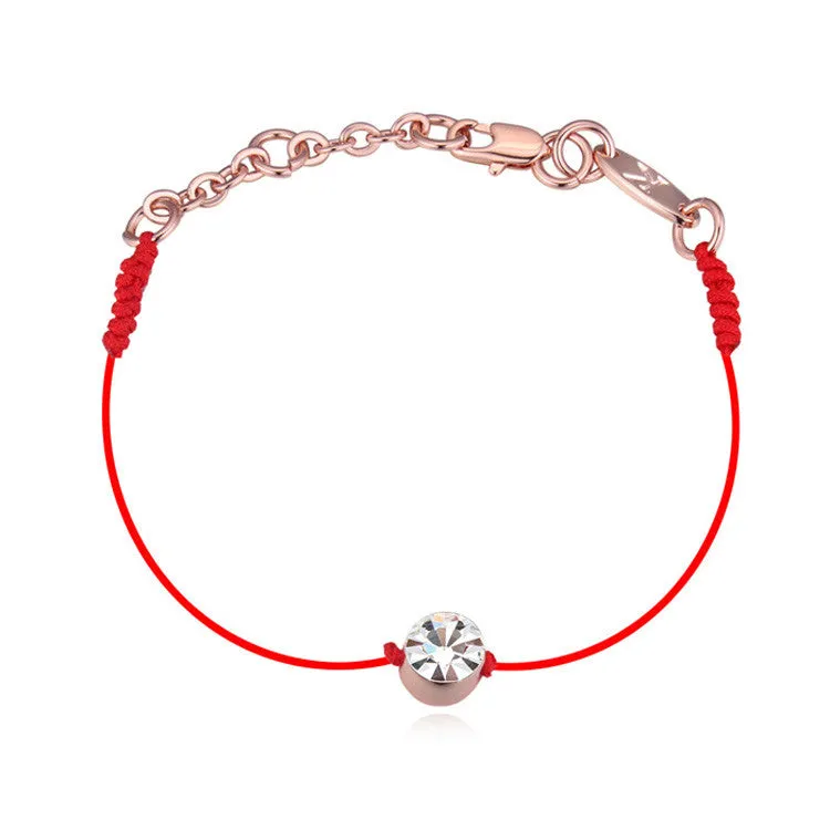 Real Austrian Crystal jewelry thin red thread string rope Charm Bracelets for women Fashion New sale Top Hot summer style