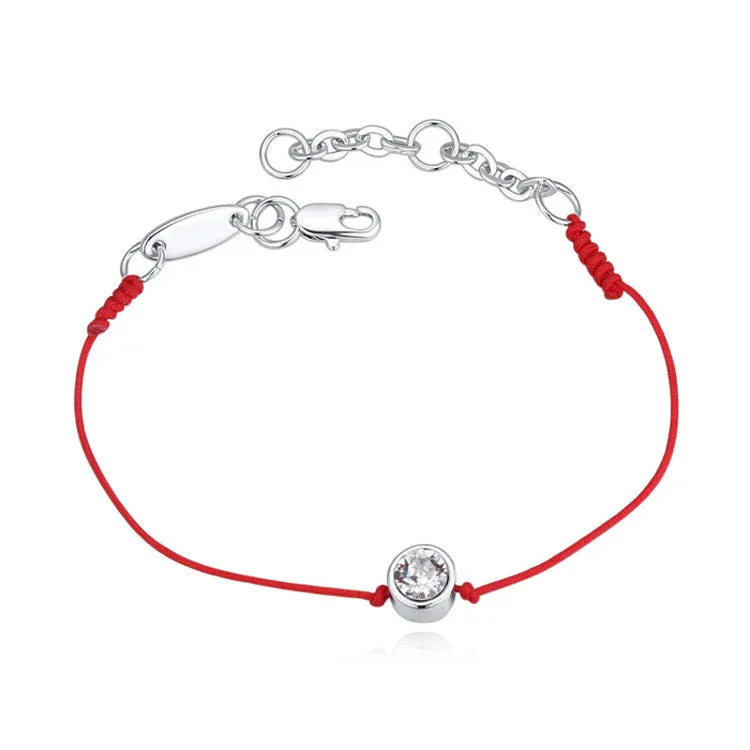 Real Austrian Crystal jewelry thin red thread string rope Charm Bracelets for women Fashion New sale Top Hot summer style