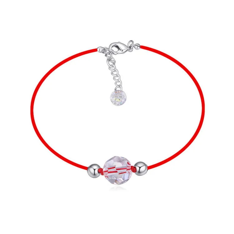 Real Austrian Crystal jewelry thin red thread string rope Charm Bracelets for women Fashion New sale Top Hot summer style