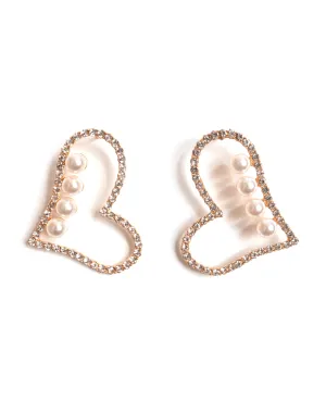 Rhinestone Heart Earrings