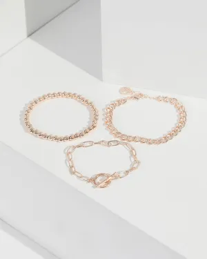 Rose Gold Chain Layered Bracelets