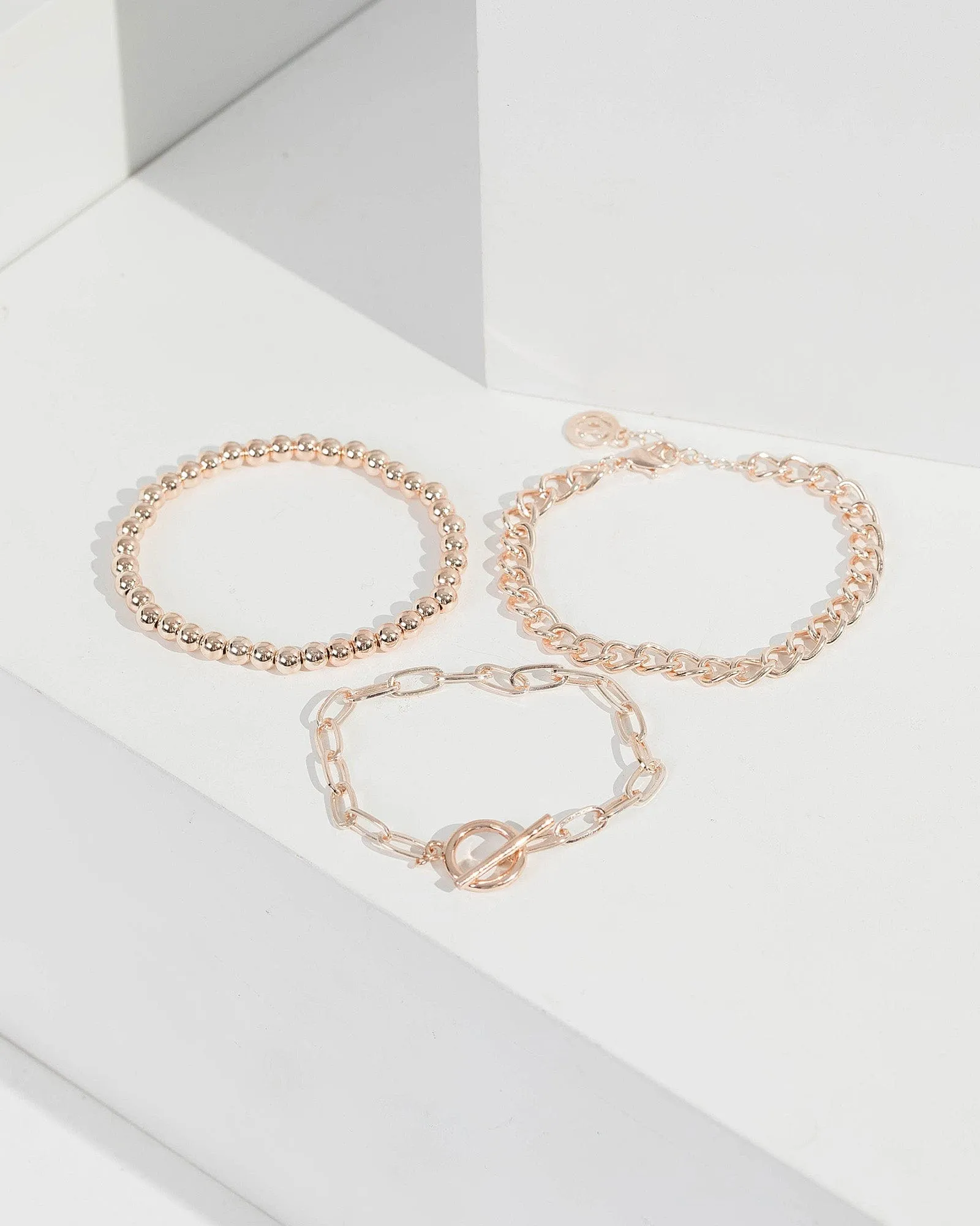 Rose Gold Chain Layered Bracelets