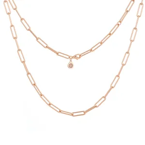 Rose Gold Link Chain Charm Necklace