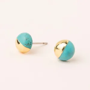 Scout Stone Dipped Stud Earrings - Turquoise & Gold