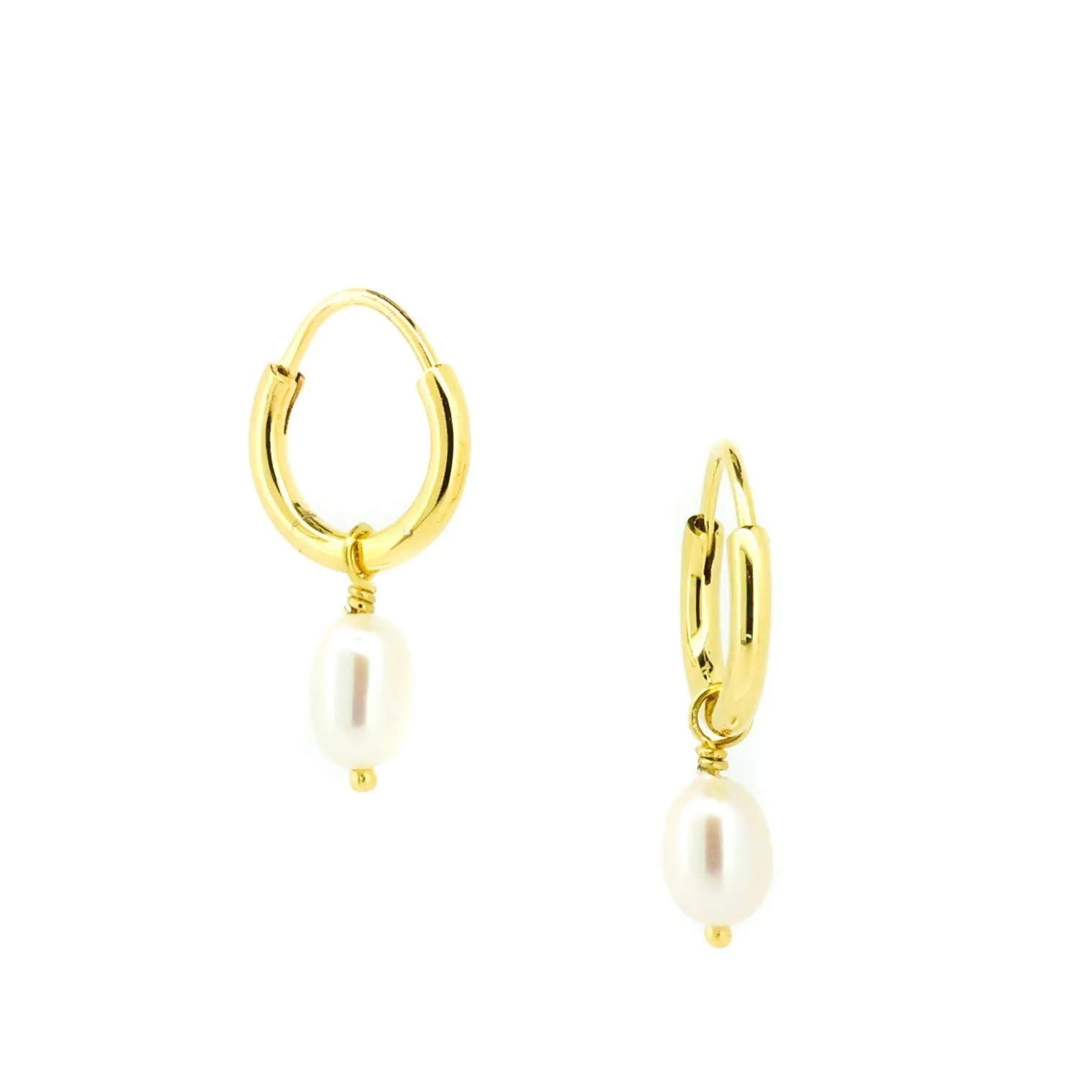 Sea Goddess Pearl Sleepers Gold 7mm