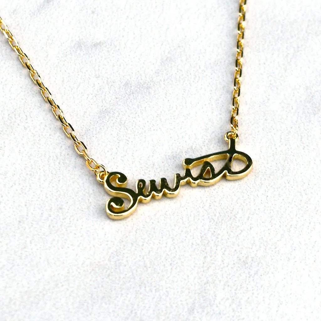 Sewist Script Necklace