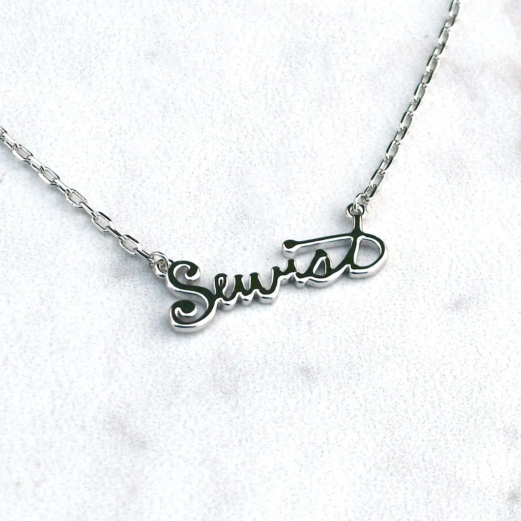 Sewist Script Necklace