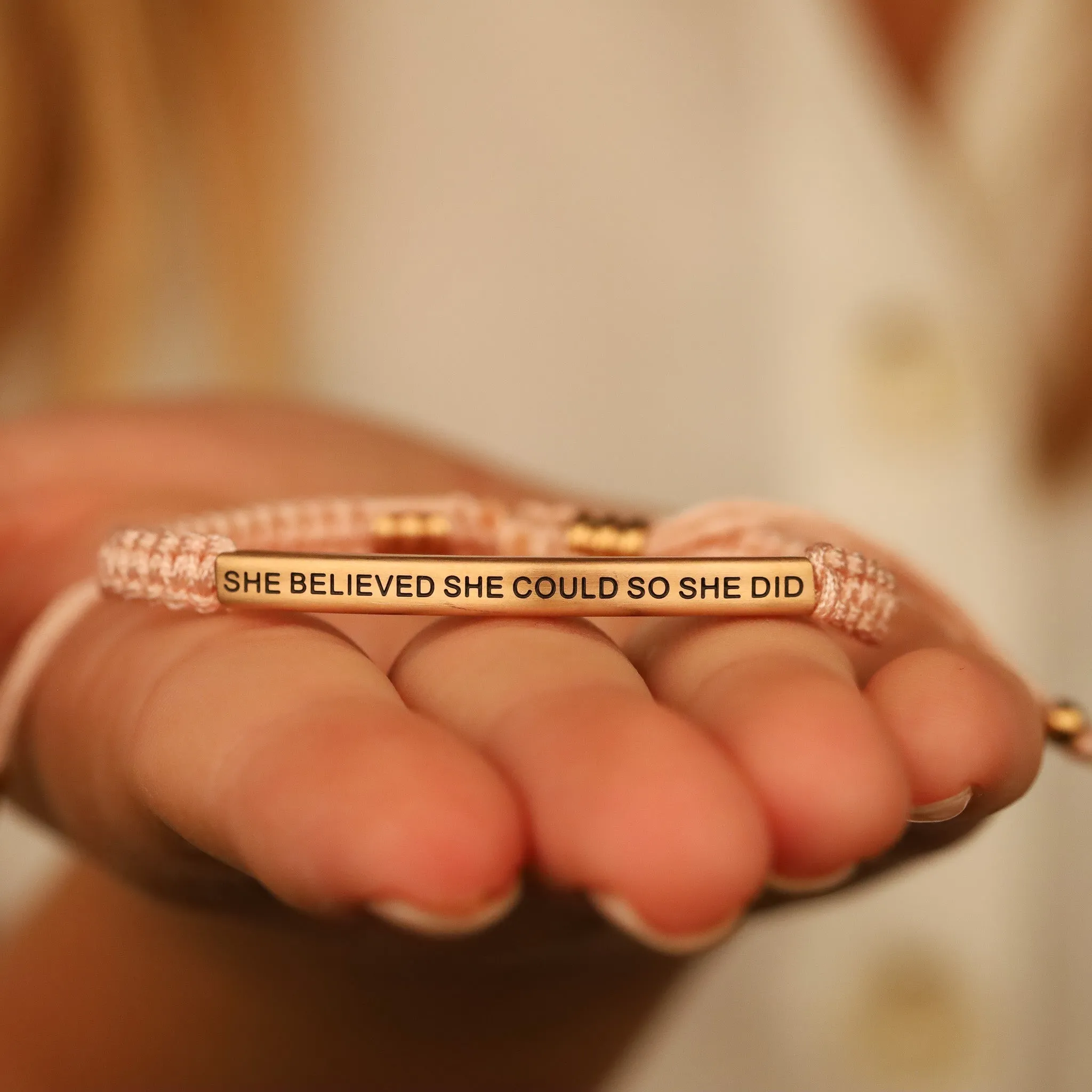 SHE BELIEVED SHE COULD SO SHE DID ROPE BRACELET