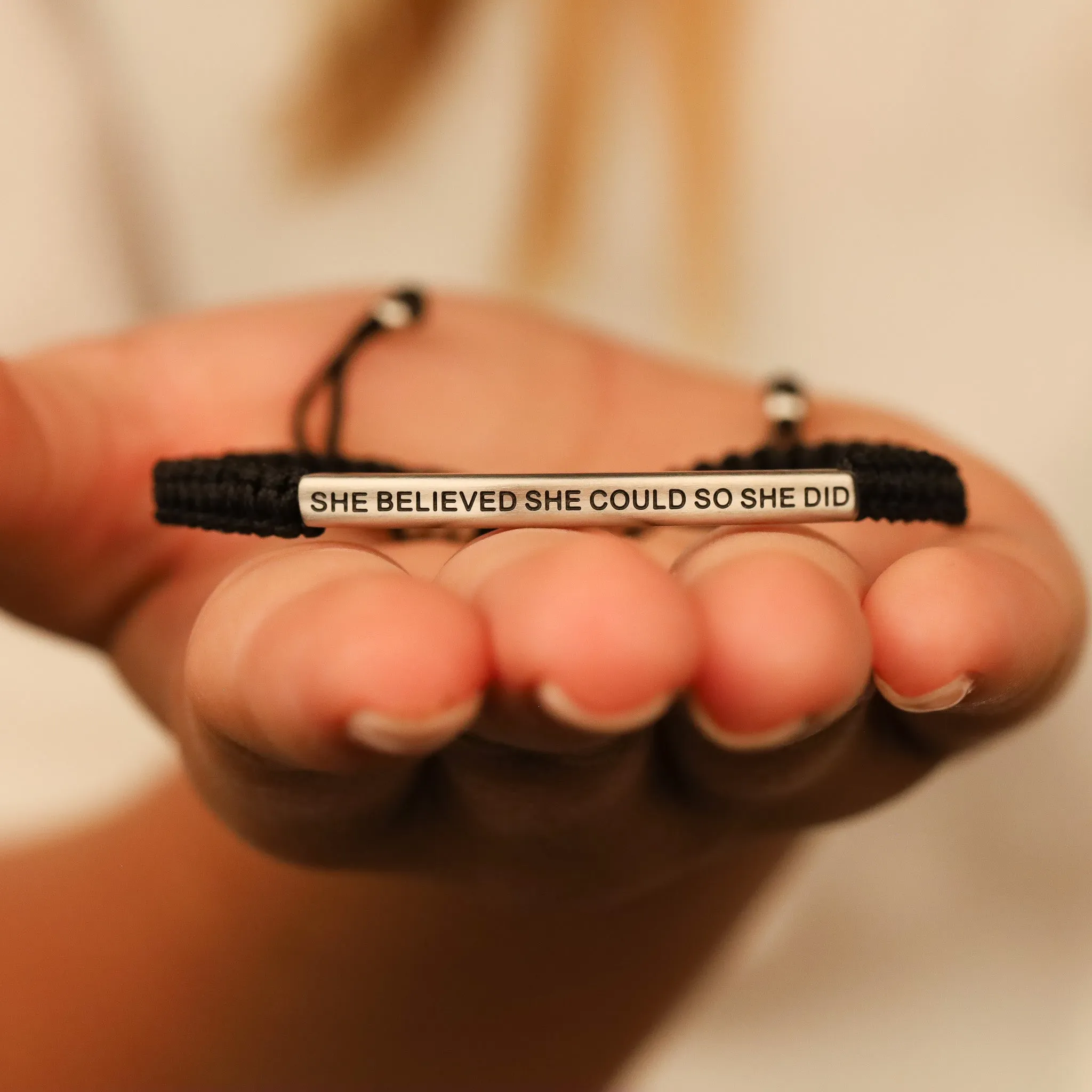 SHE BELIEVED SHE COULD SO SHE DID ROPE BRACELET