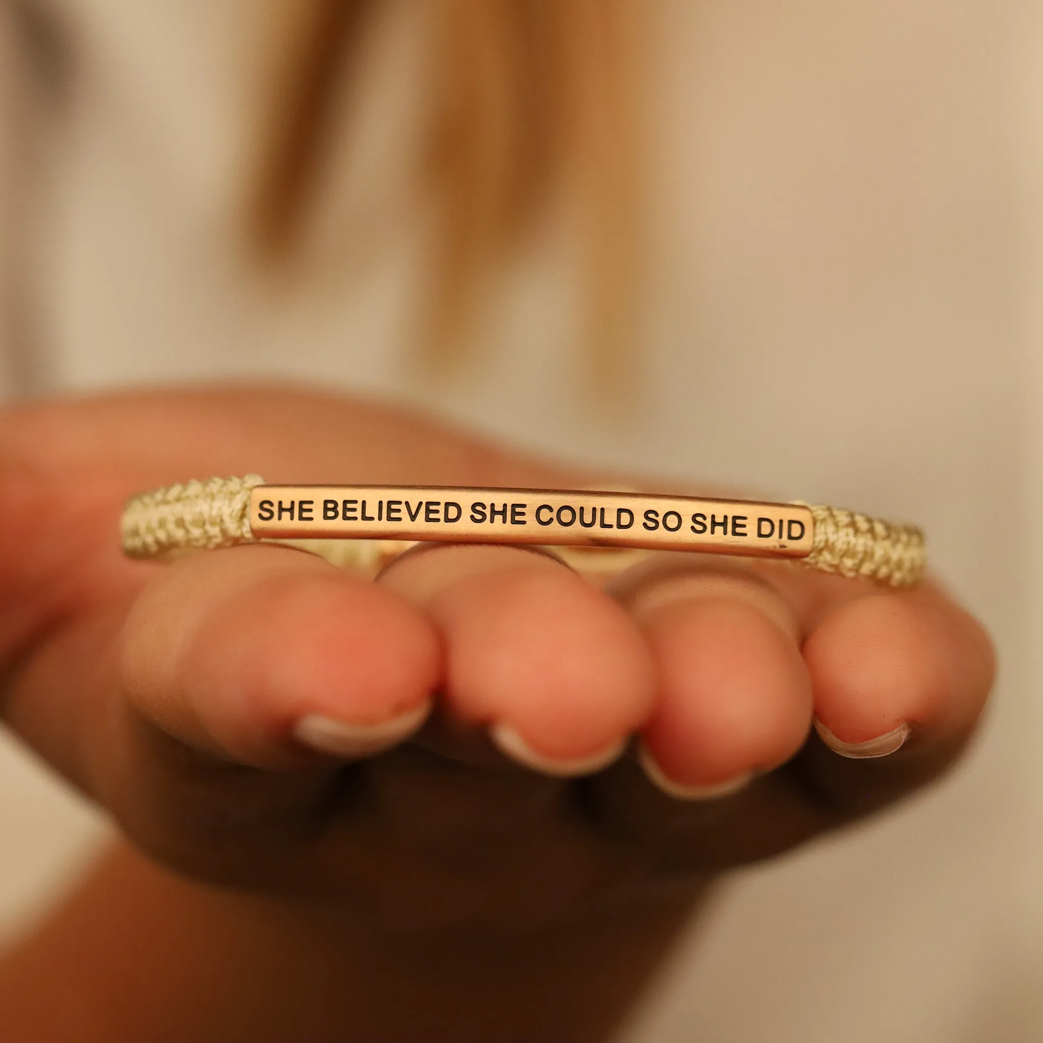 SHE BELIEVED SHE COULD SO SHE DID ROPE BRACELET