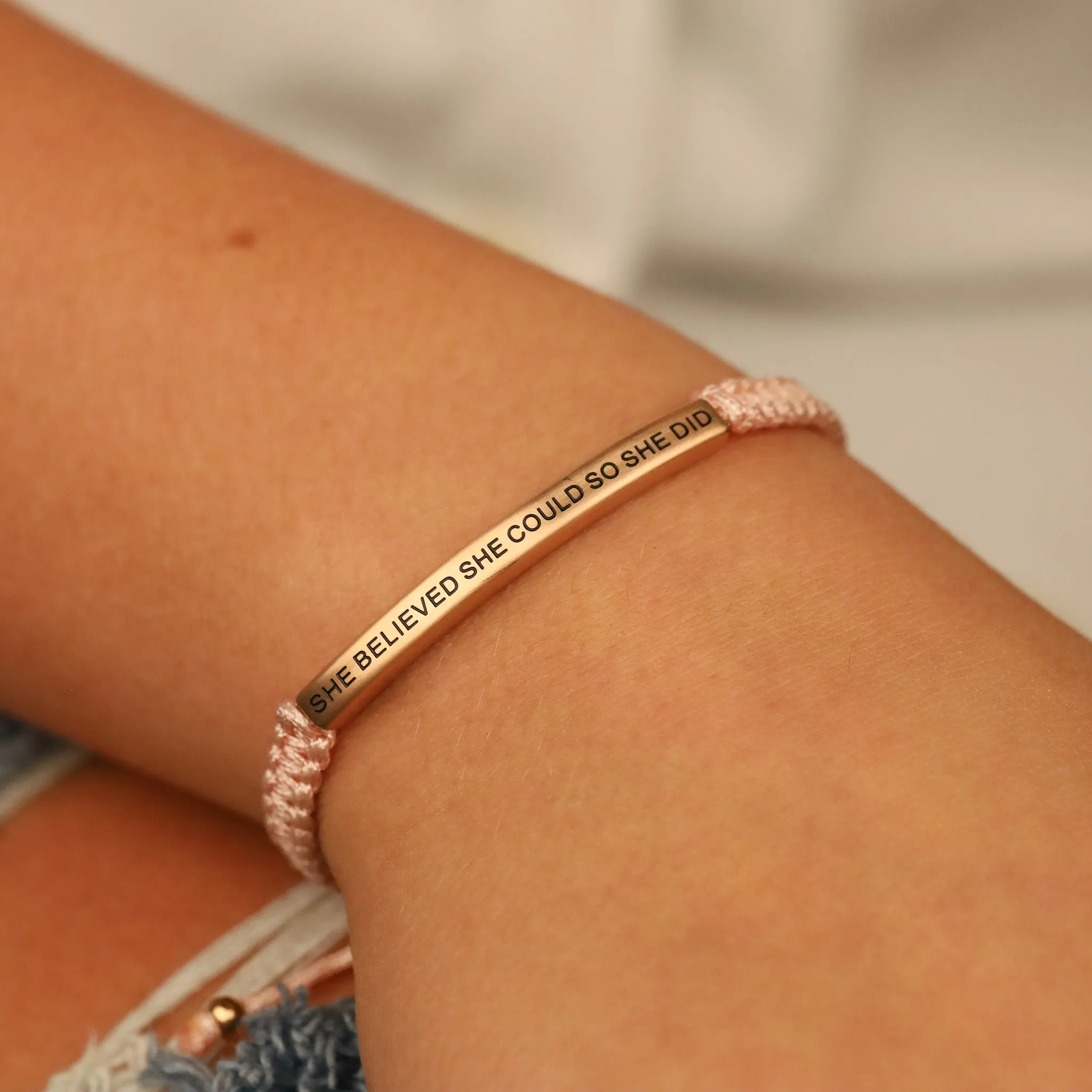 SHE BELIEVED SHE COULD SO SHE DID ROPE BRACELET