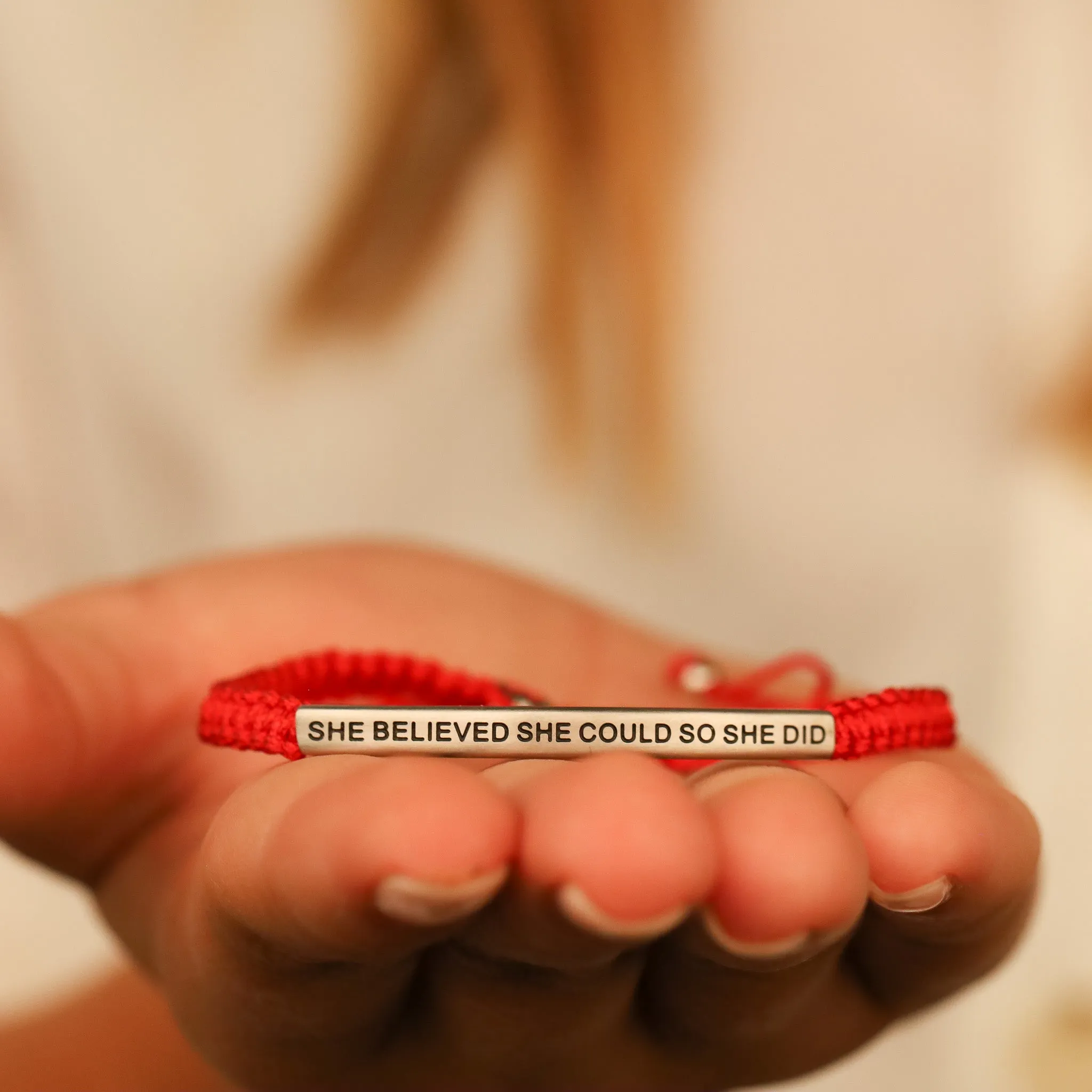 SHE BELIEVED SHE COULD SO SHE DID ROPE BRACELET