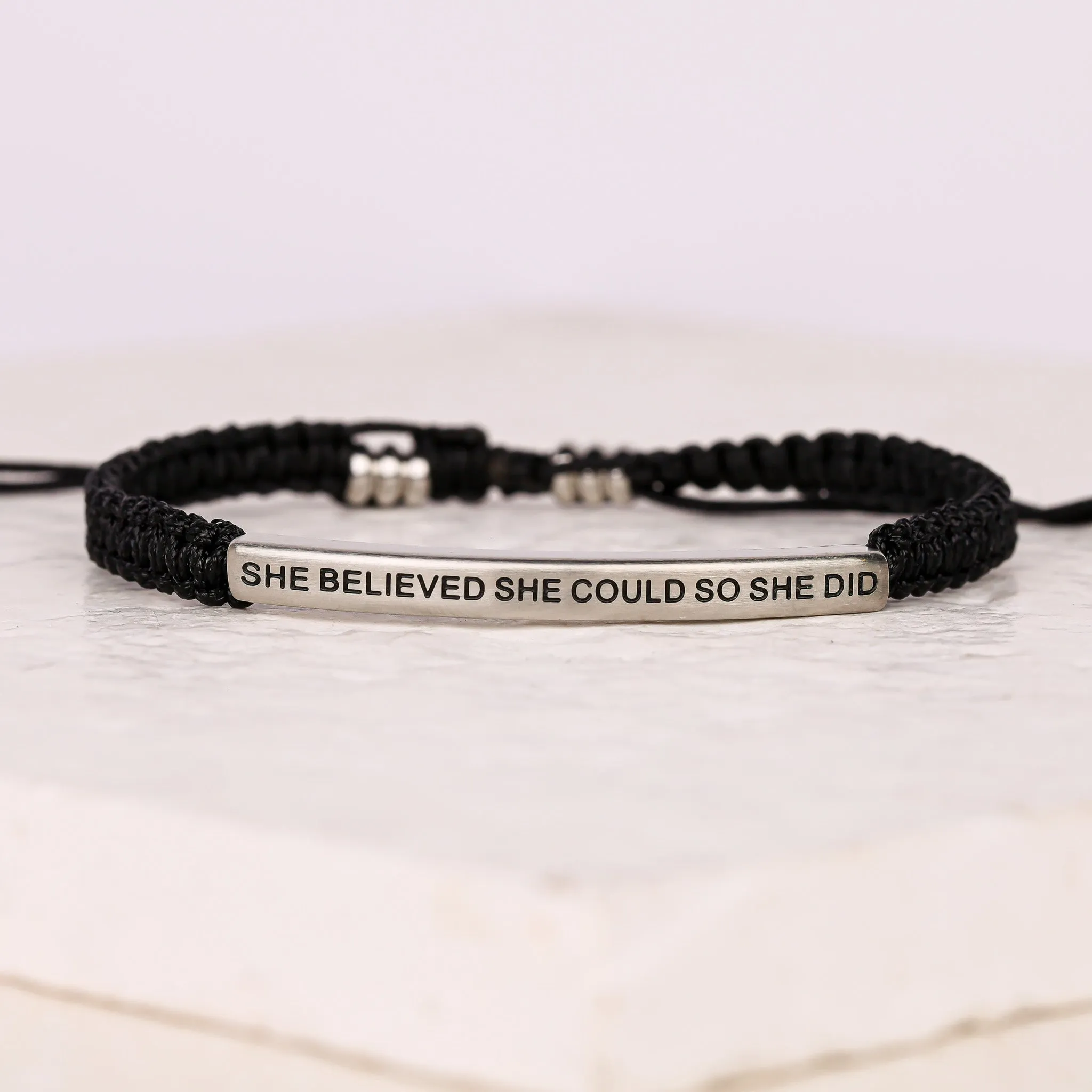 SHE BELIEVED SHE COULD SO SHE DID ROPE BRACELET