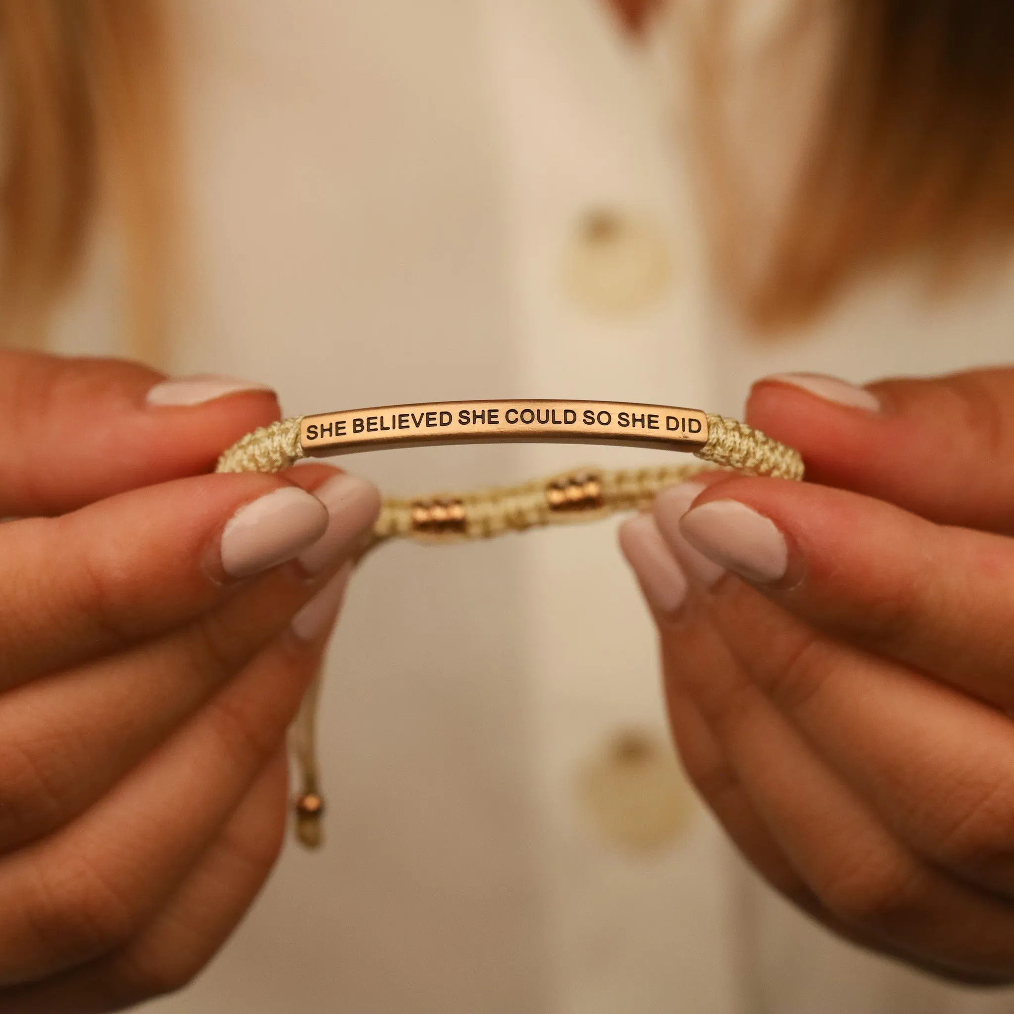 SHE BELIEVED SHE COULD SO SHE DID ROPE BRACELET