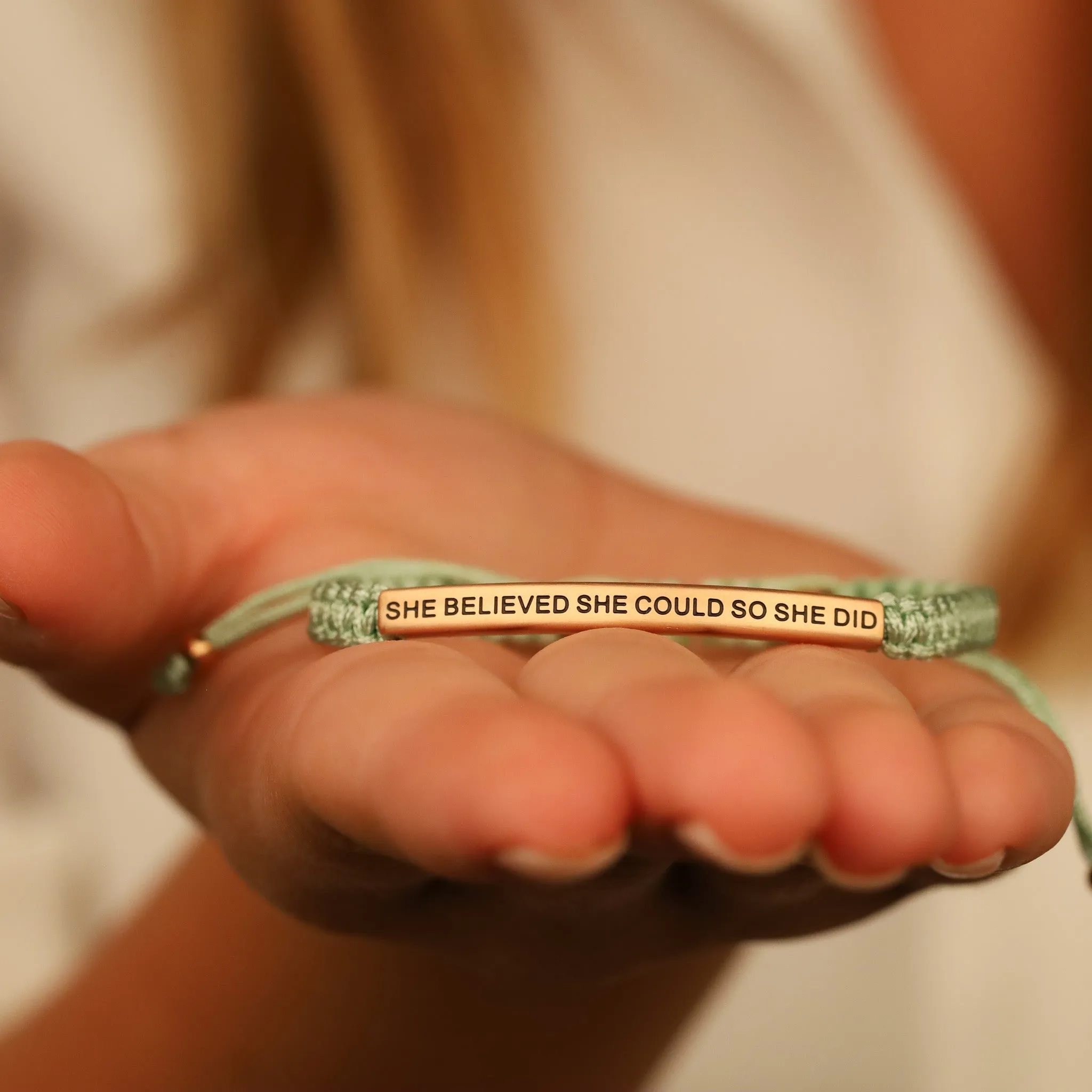 SHE BELIEVED SHE COULD SO SHE DID ROPE BRACELET