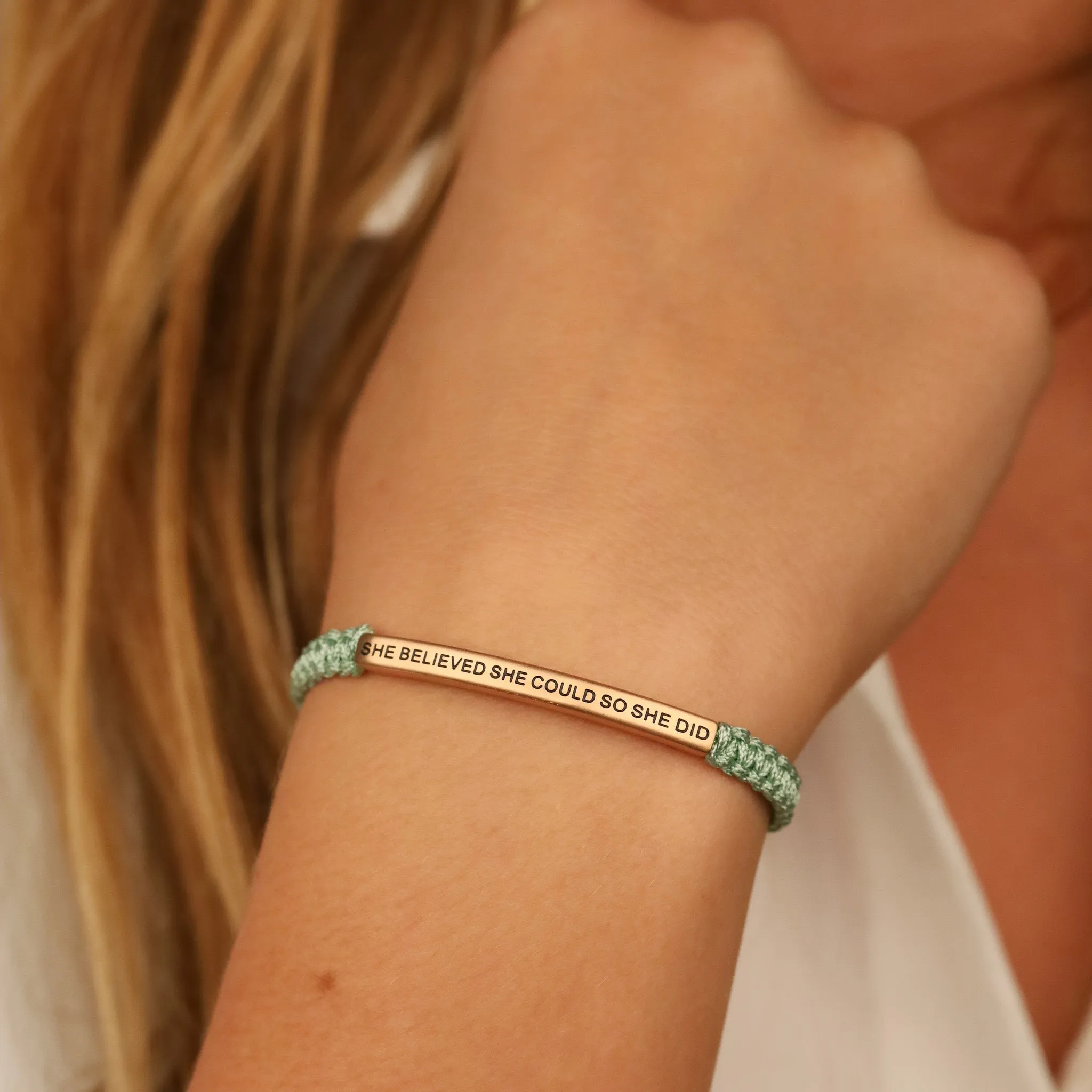 SHE BELIEVED SHE COULD SO SHE DID ROPE BRACELET