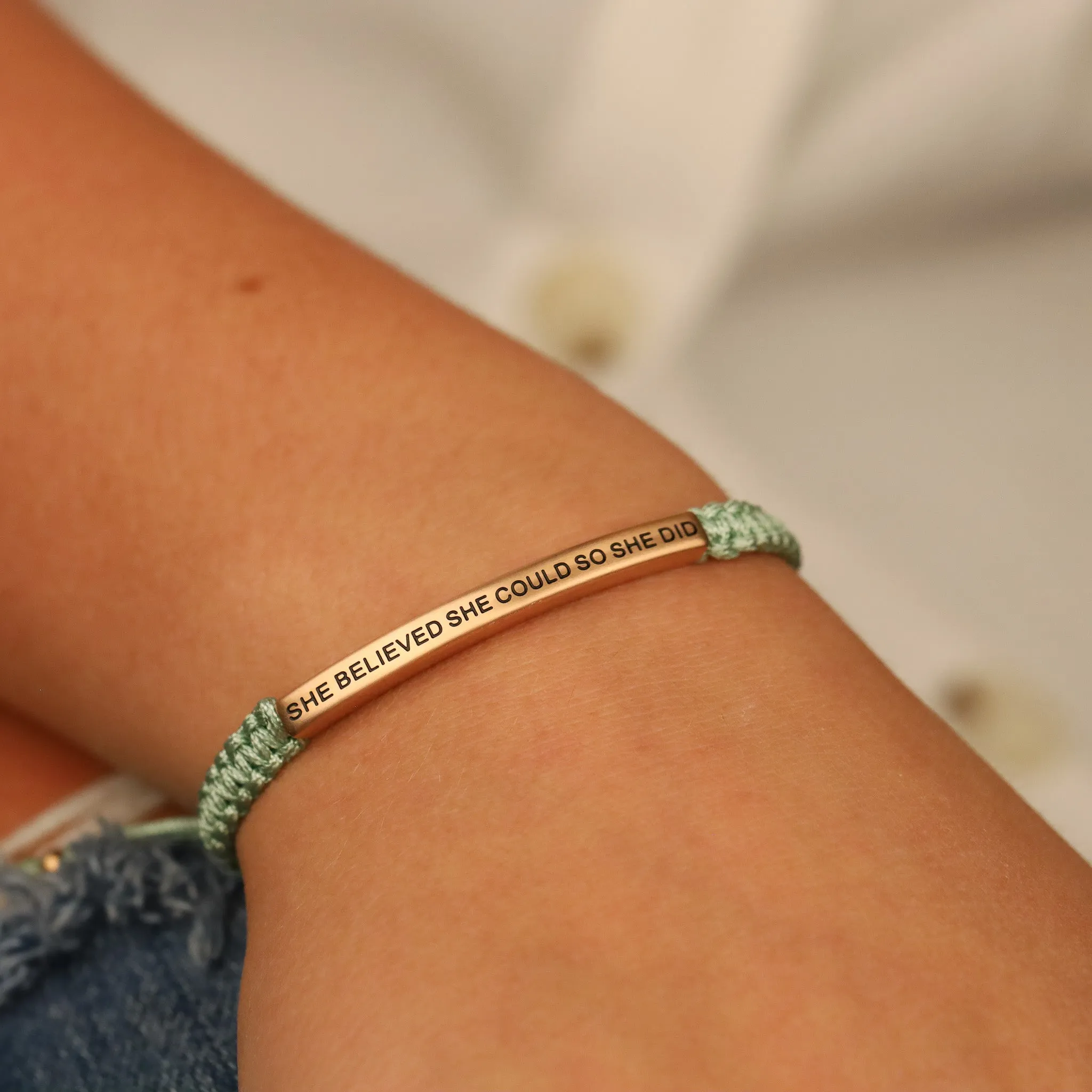 SHE BELIEVED SHE COULD SO SHE DID ROPE BRACELET