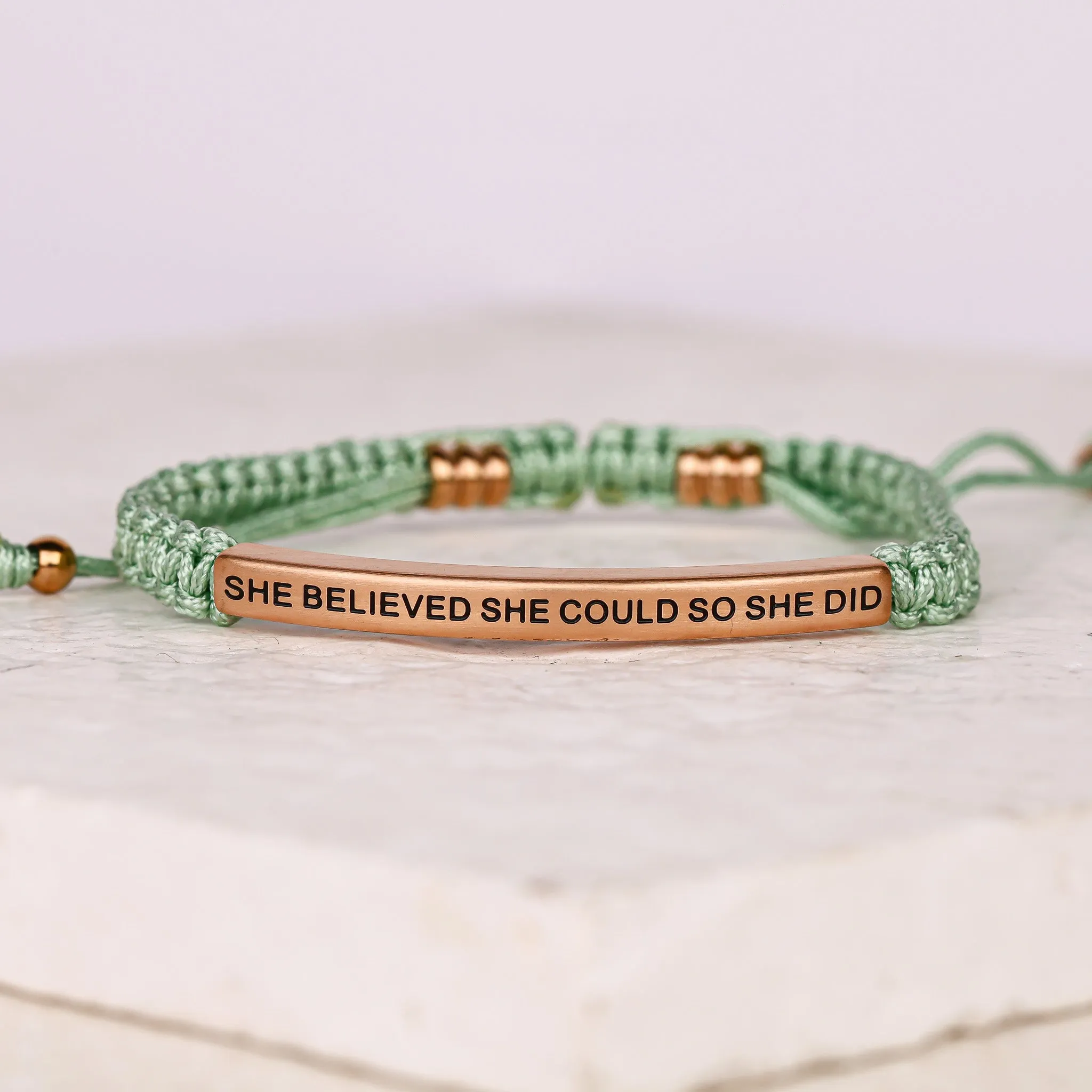 SHE BELIEVED SHE COULD SO SHE DID ROPE BRACELET