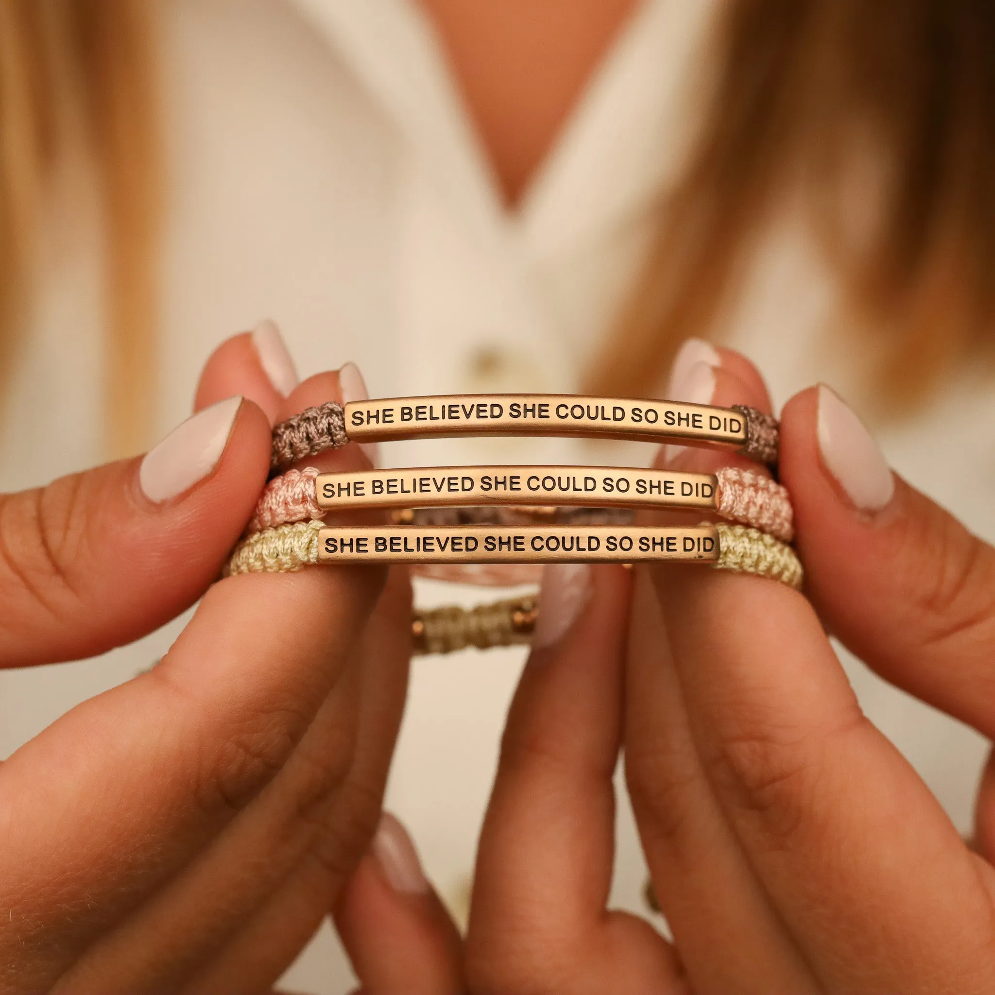 SHE BELIEVED SHE COULD SO SHE DID ROPE BRACELET