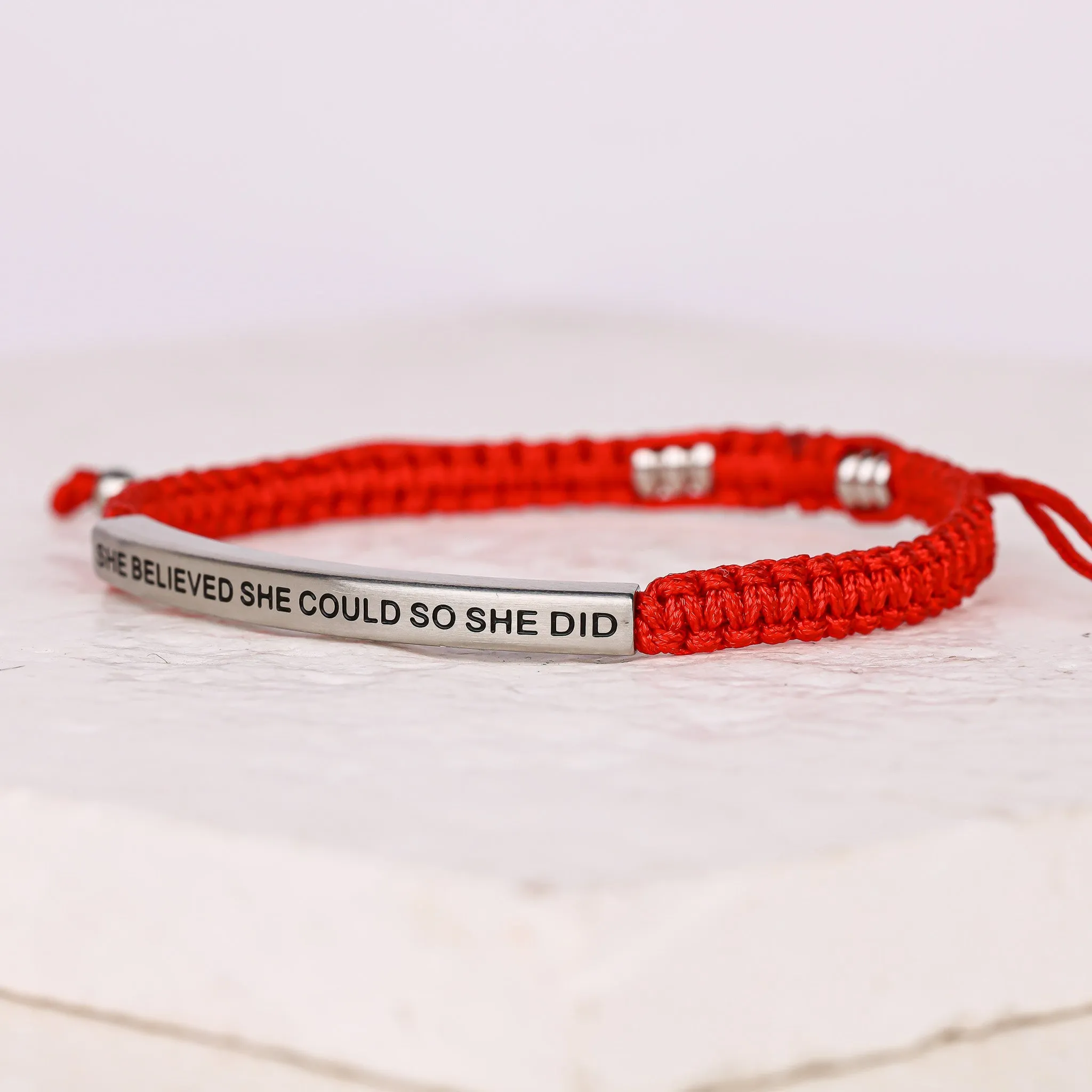 SHE BELIEVED SHE COULD SO SHE DID ROPE BRACELET