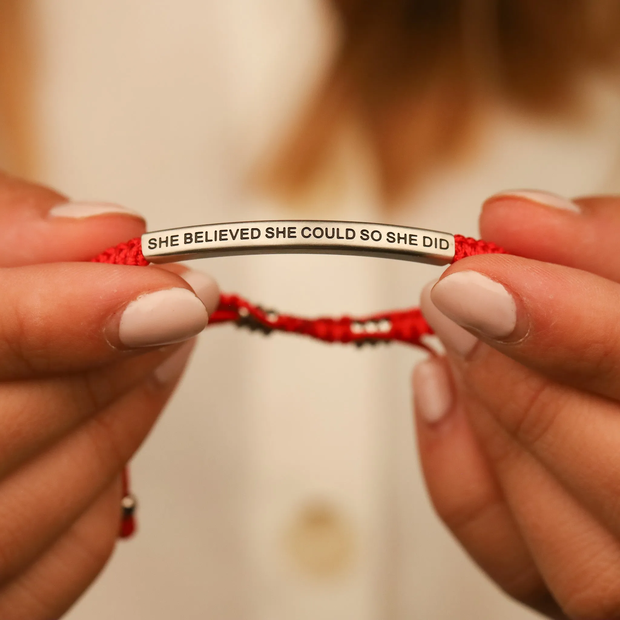 SHE BELIEVED SHE COULD SO SHE DID ROPE BRACELET