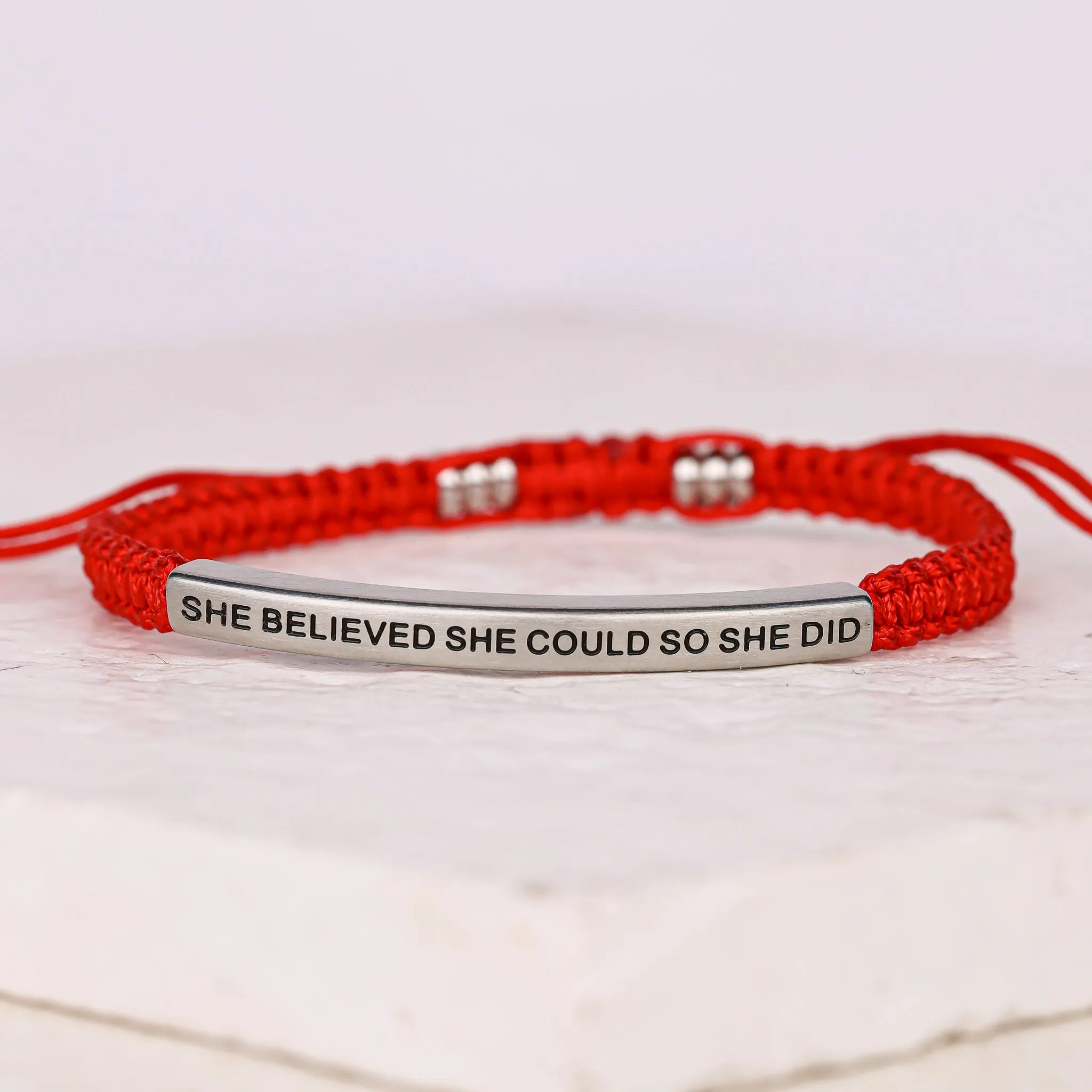 SHE BELIEVED SHE COULD SO SHE DID ROPE BRACELET