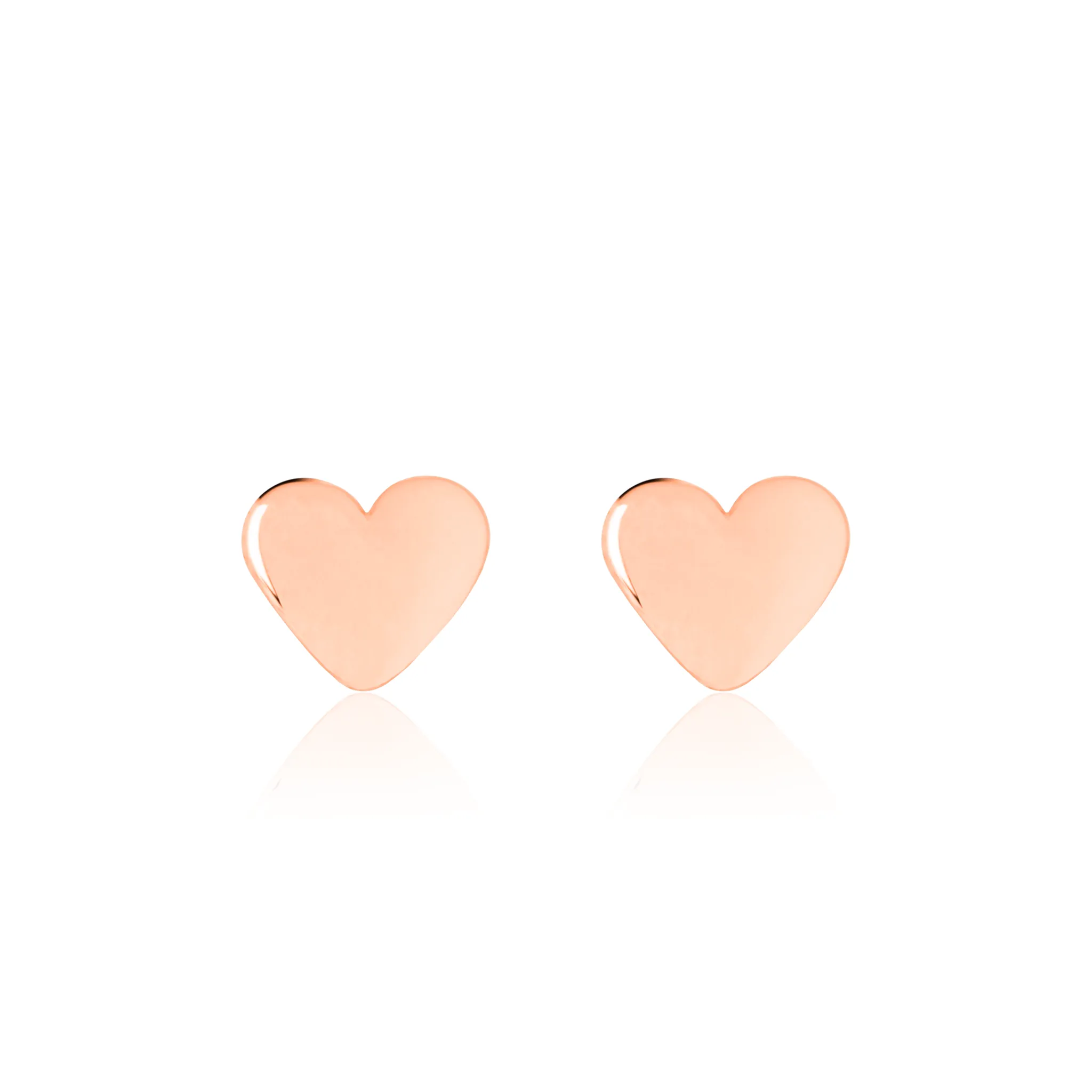 Shiny Baby Heart Earrings- Rose Gold