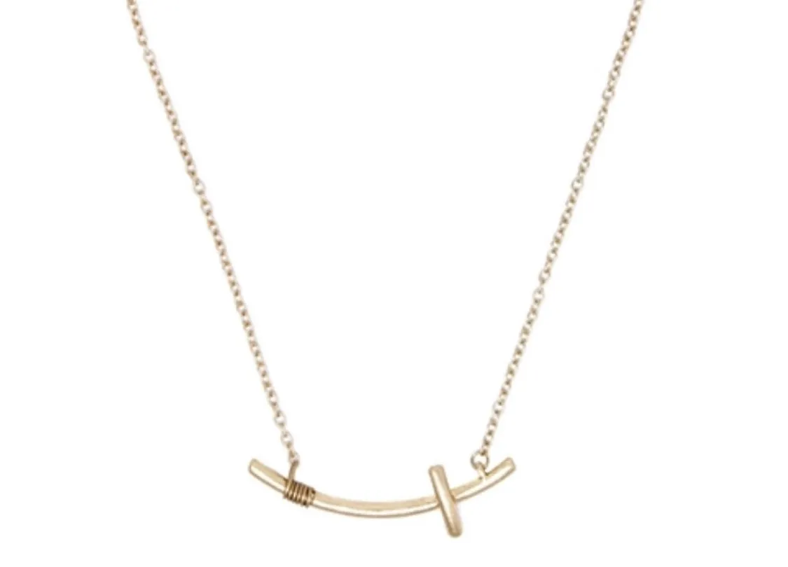 Side Cross Bar Necklace