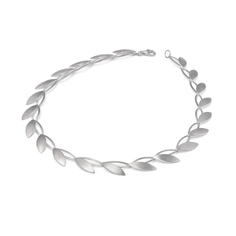 Silver Open Leaf Necklace