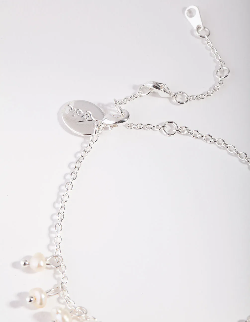 Silver Plated Pearl Droplet Bracelet