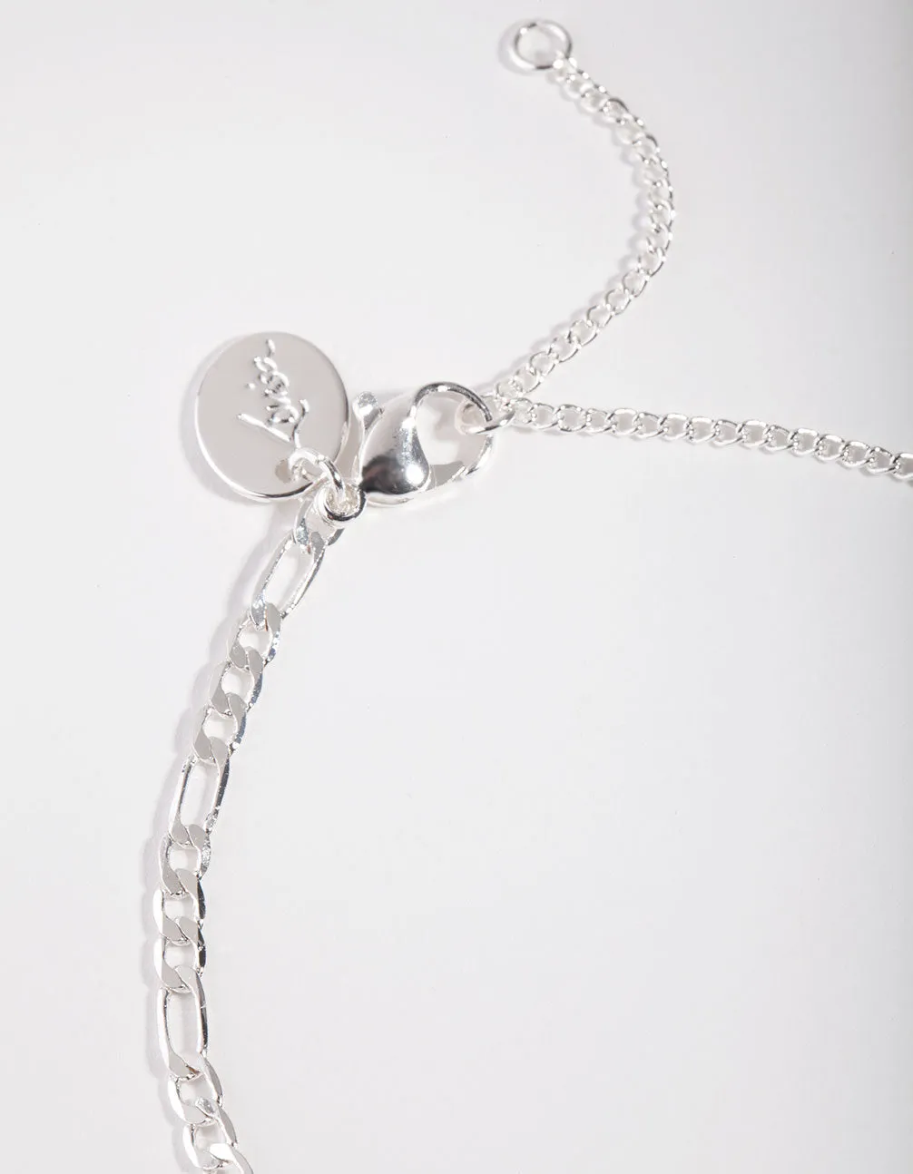 Silver Plated Thin Figaro Chain Bracelet