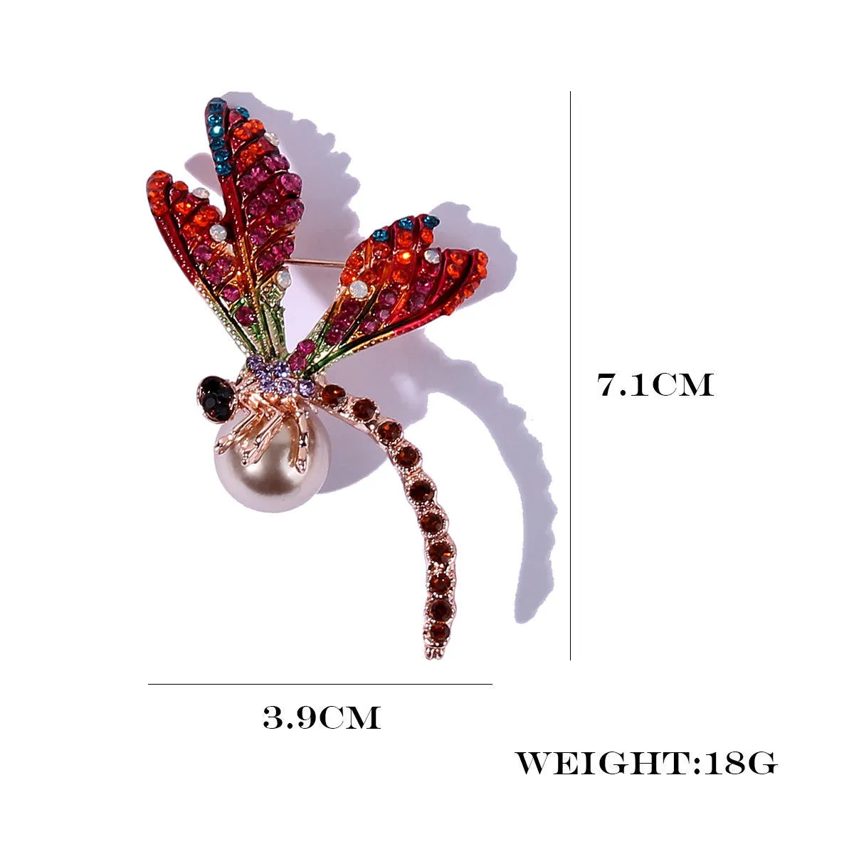 SISSLIA Enamel Dragonfly Brooch Pins Pearl Rhinestone Animal Brooches For Women