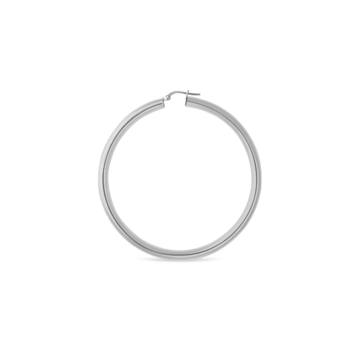 Slick, Shiny Silver Hoops -  Medium